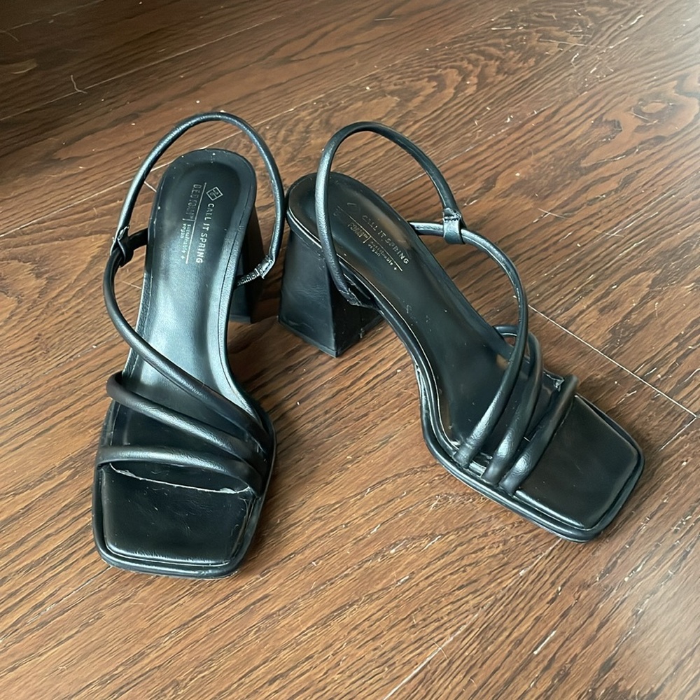 Call It Spring Black Strappy Heels